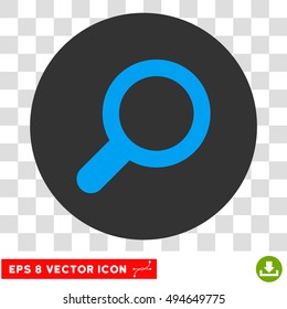 Magnifier View Tool round icon. Vector EPS illustration style is flat iconic bicolor symbol, blue and gray colors, transparent background.