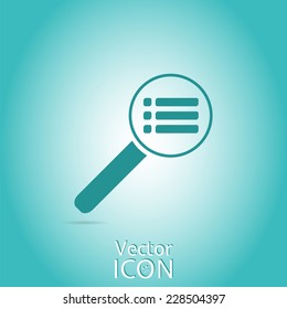 Magnifier - web site menu icon. Flat style. Made in vector