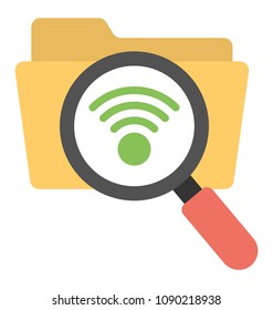 
Magnifier with wifi signals and folder, access over folder via wifi
