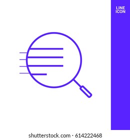 Magnifier zoom line vector icon
