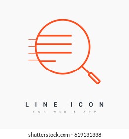 Magnifier zoom line vector icon