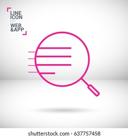 Magnifier zoom line vector icon