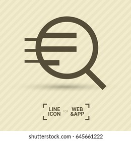 Magnifier zoom line vector icon