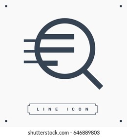 Magnifier zoom line vector icon