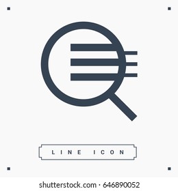 Magnifier zoom line vector icon