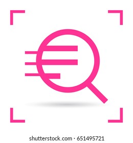 Magnifier zoom line vector icon