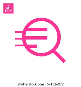 Magnifier zoom line vector icon
