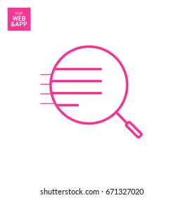Magnifier zoom line vector icon
