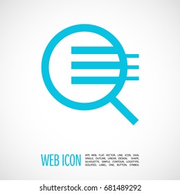 Magnifier zoom line vector icon