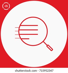 Magnifier zoom line vector icon