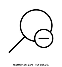 magnifier zoom out vector icon, loupe zoom out sign