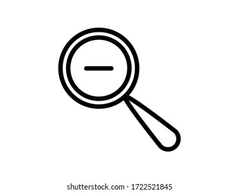 Magnifier zoom, search icon. Zoom, search vector icon isolated. Illustration zoom icon, magnifier search for mobile apps. Pictogram for web design. Minimalist style icon magnifier search