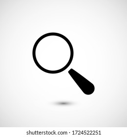 Ampliación, icono de búsqueda. Zoom, icono del vector de búsqueda aislado. Icono de zoom de ilustración, búsqueda de magnificación para aplicaciones móviles. Pictograma para diseño web. Búsqueda de amplificador de iconos de estilo minimalista