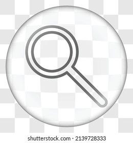Zauberer, Zoom einfache Symbol-Vektorgrafik. Flaches Design. Glasknopf auf transparentem Raster.ai