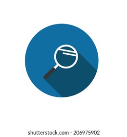 Magnifier,Flat style with long shadows
