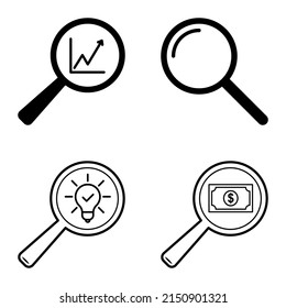 Icono plano de aumento conjunto aislado en fondo blanco