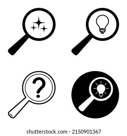 Magnifiers Flat Icon Set Isolated On White Background