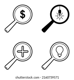 Icono plano de aumento conjunto aislado en fondo blanco