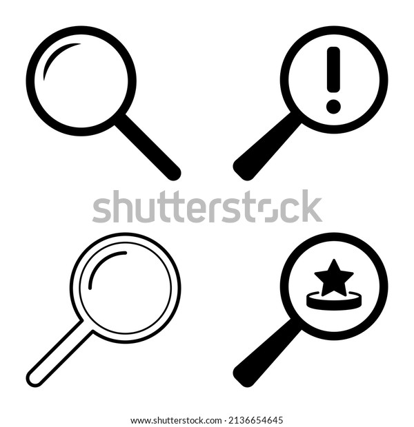 Magnifiers Flat Icon Set Isolated On Stock Vector Royalty Free 2136654645 Shutterstock 1675