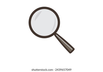 magnifiying glass or search icon vector design element.Zoom icon with letters. Magnifying glass are separate object. Stock Vector