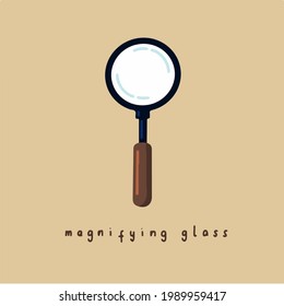 Magnifiying Glass Symbol. Social Media Post. Vector Illustration.