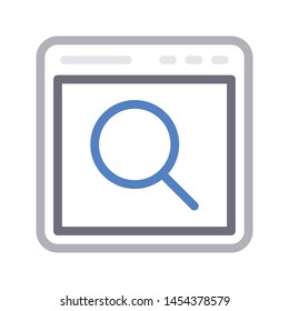 magnify browser colour line vector icon
