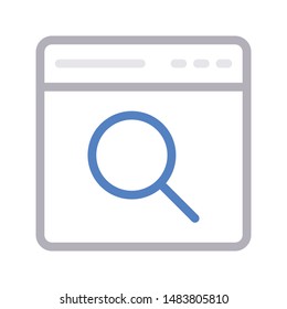 magnify browser colour line vector icon