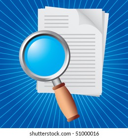 magnify documents blue starburst