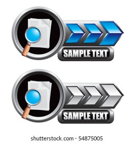 magnify documents blue and white arrow nameplates