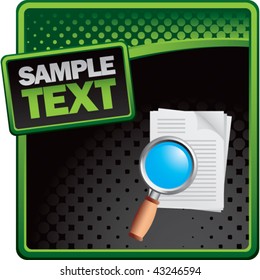magnify documents green and black halftone template