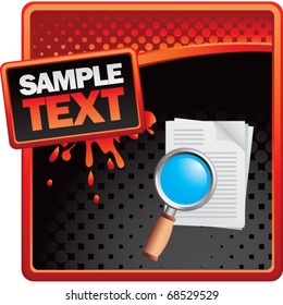 magnify documents red and black grungy halftone banner