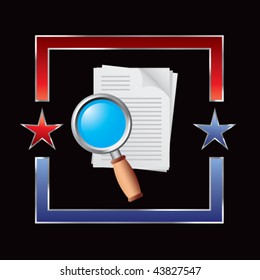 magnify documents red and blue star frame