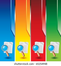magnify documents vertical colored banners