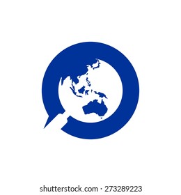 Magnify east asia map icon