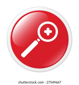 Magnify glass. Button. Icon
