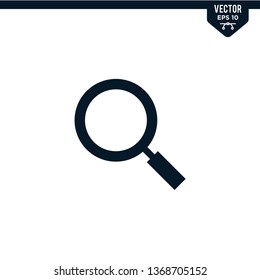 Magnify glass design related to search icon collection in glyph style, solid color vector