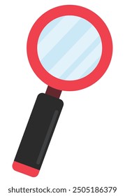 Magnify glass flat cartoon illustration isolated on white background.