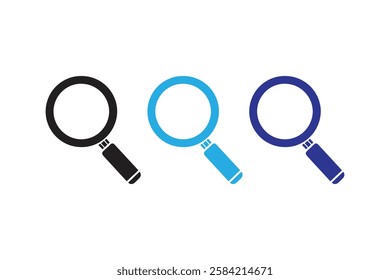 magnify glass icon vector silhouette isolated in white background