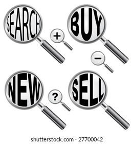 magnify glass with messages vector