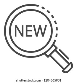 Magnify glass new find icon. Outline magnify glass new find vector icon for web design isolated on white background