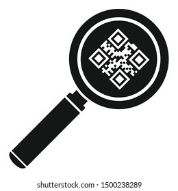 Magnify Glass Qr Code Icon Simple Stock Vector (Royalty Free ...