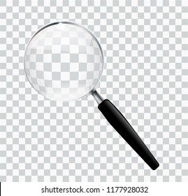 Magnify glass transparent lens, vector illustration