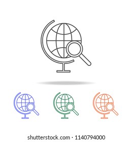 Magnify globe line icon. Elements of journey in multi colored icons. Premium quality graphic design icon. Simple icon for websites, web design, mobile app, info graphics