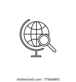 Magnify globe line Icon. Travel line icon. Element of rest icon. Premium quality graphic design. Signs, outline symbols collection icon for websites, web design, mobile app on white background