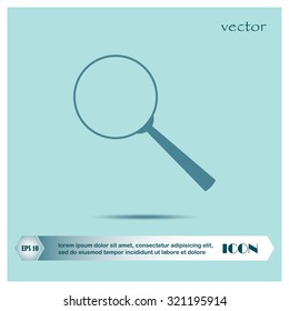 Magnify icon. Loupe. Vector illustration