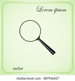 Magnify icon. Lupe. Vector illustration