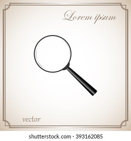 Magnify icon. Lupe. Vector illustration