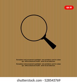 Magnify icon. Lupe. Vector illustration
