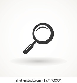 Magnify icon. Magnifying glass icon, vector magnifier or loupe sign. Search vector, magnifying glass pictogram. Zoom symbol.