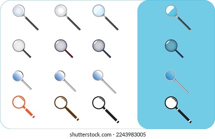 Magnify icon, magnifying glass — vector. Magnifying glass isolated icon.